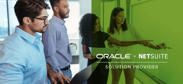 Group of People Discussing What is an ERP Meaning, ERP Software & ERP Systems with Oracle + NetSuite Solution Provider Text